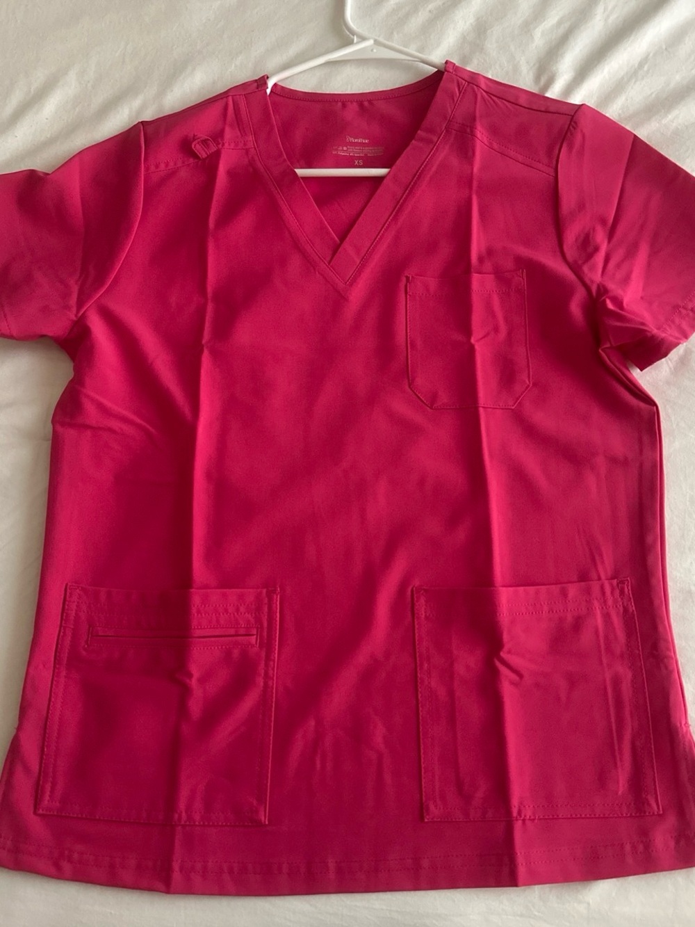 Amazon Women's Hot Pink V-Neck Scrub Top